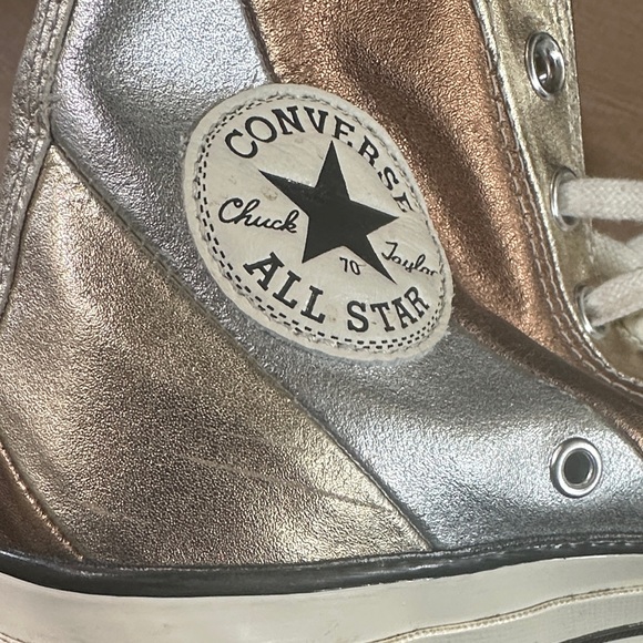 Converse High Top Sneakers in Metallic Gold and Copper-Tone - Picture 15 of 16